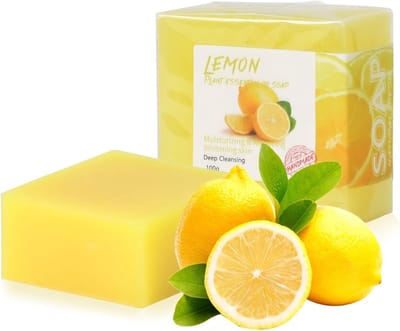 Natuurlijke Citroenzeep Set van 2 Stuks, Handgemaakt, Biologisch, 100g, Voor Huid, Haar en Lichaam, Ideaal voor Douche en Bad