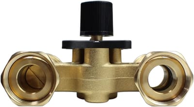 Verwarmingsmengkraan 3-weg - Mengkraan H-blok Messing mixer - Verwarmingssystemen regelen - Met bypass voor warmteterugwinning - DN25 1 1/2 inch