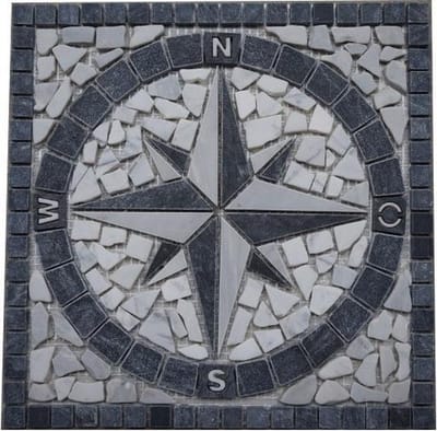 Mozaiek tegel 025 medallion windroos 30 x 30
