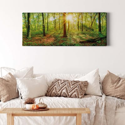 Canvas print DD123203 Deep forest A.S. Création 1,0 x 0,4 m Groen Kantoor Hal/Gang Keuken Slaapkamer Woonkamer