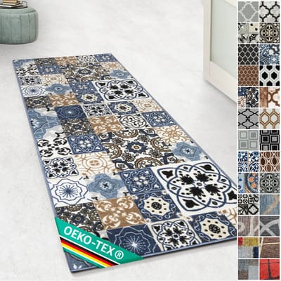 FLOORDIREKT Tapijtloper St. Davids - Met Patroon - Op Maat gemaakte Fijne Lus Tapijtloper Voor Keuken, Hal & Woonkamer - 80 x 100 cm