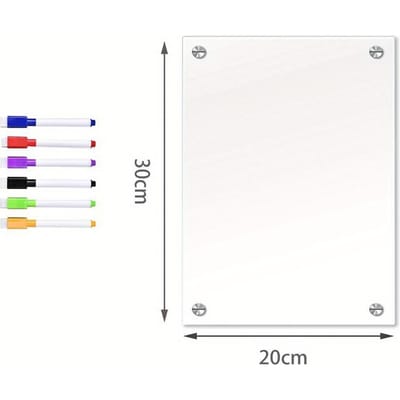 Magnetisch Transparant Acryl Weekplan Memobord Krasbaar Magnetisch Koelkaststicker S white