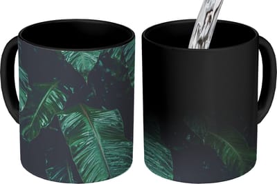 Magische Mok - Foto op Warmte Mokken - Koffiemok - Jungle - Palmboom - Bladeren - Tropisch - Magic Mok - Beker - 350 ML - Theemok