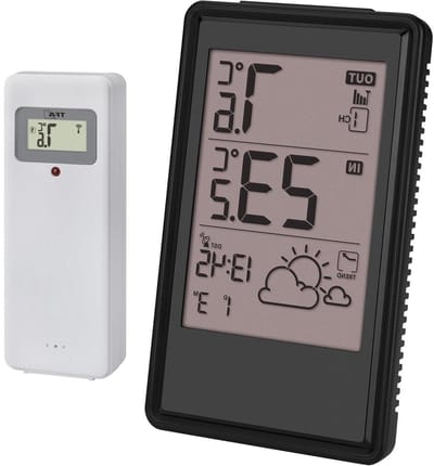 Digitale Weerstations - Weer Apparatuur - Thuis Weer Zien - Draadloze Buiten Sensor - 100m Bereik - Zwart