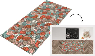 Keukenloper - Loper keuken - Boho - Patroon - Line art - Abstract - 120x50 cm - Keukenloper vinyl