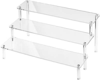 PromoHome 3-traps acryl display standaard transparant organisator opstaprek voor figuren sieraden cosmetica nagellak cupcake specerijen