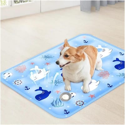 Koelmat Honden - Verkoelend Zomerbed - Hitte Verminderen - Zelfkoelende Gel - Extra Groot - Blauw