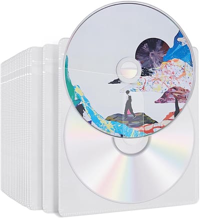 Set van 100 Dubbele CD Hoezen van Plastic voor 2 CD's en DVD's - Beschermende Covers voor CD Opslag, Blauw-ray en Dubbelzijdige Plastic Hoezen