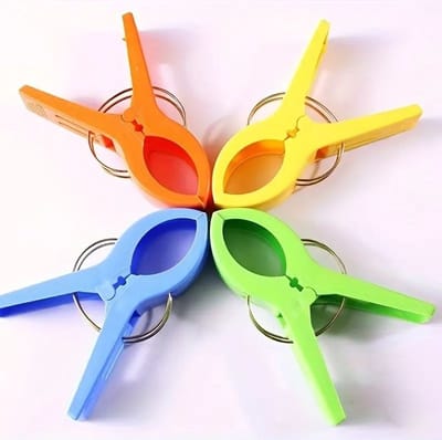 4x grote knijpers - XL wasknijpers - 15 cm - Strandhanddoek knijpers - Kunststof knijpers - Handdoek klemmen - Strand accessoires - Towel clips - Beach towel clips - Extra sterke knijpers - Jonyx