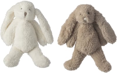 J-Line decoratie Konijn - polyresin - wit/beige - small - set van 2