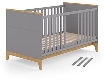 Babywieg Grijs/Eiken Malia 143,2 x 81 cm - Multifunctioneel en Veilige Slaapoplossing voor Baby's