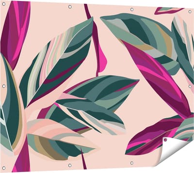 Gards Tuinposter Bloem Bladeren - Bloemen - Abstract - 120x90 cm - Tuindoek - Tuindecoratie - Wanddecoratie buiten - Tuinschilderij