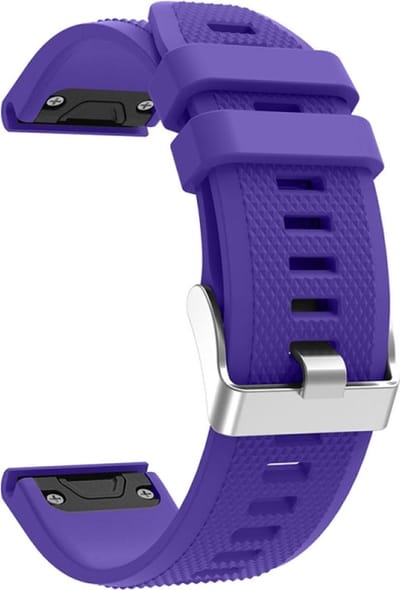Siliconen bandje - geschikt voor Garmin Fenix 5 / 5 Plus / 6 / 6 Pro / 7 / 7 Pro / 8 (47 mm) / E (47 mm) / Epix (Pro) (2) 47 mm / Quatix 5 / 6 / 7 / 7 Pro / Approach S60 / S62 / S70 47 mm / MARQ / D2 Delta / D2 Mach 1 / Descent G1 - paars
