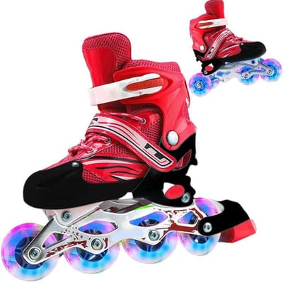 Verstelbare Inline Roller Skates met knipperwiel - 2 in 1 skates - 4 Maat Verstelbare rolschaatsen voor kinderen en volwassenen - Buiten Knipperende wielschaatsen