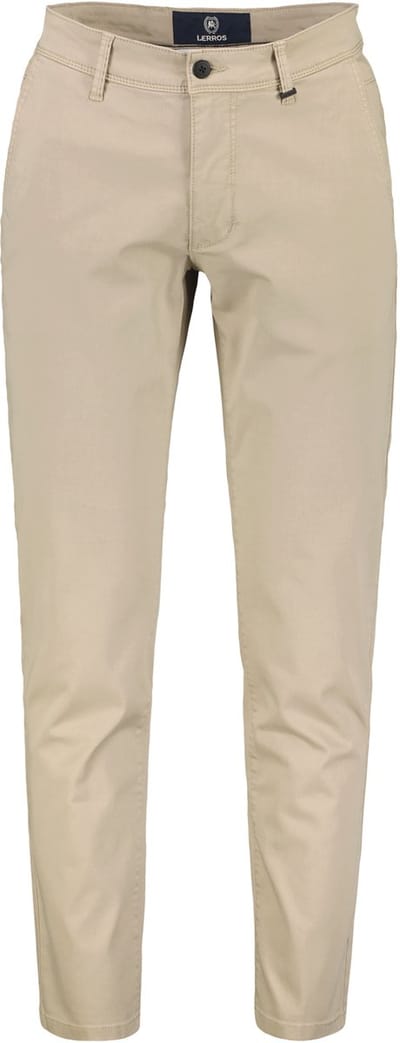 LERROS Basic chino van gestructureerde stof, slim fit , Maat: W33_L30 , Kleur: SANDY BEIGE , 80% katoen, 17% lyocell, 3% elastaan