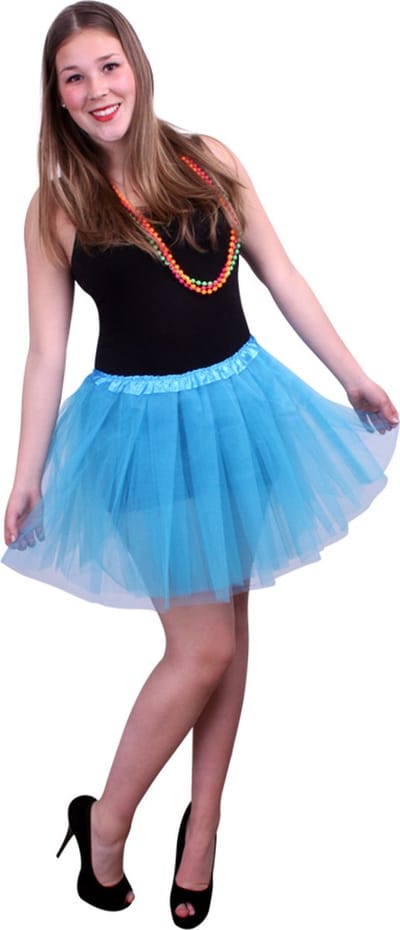 Jaren 80 & 90 Kostuum | Tule Rokje Volwassenen Blauw Vrouw | One size | Carnaval kostuum | Verkleedkleding