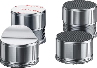 Bedverhogers 3,8 cm zware metalen meubelverhogers zelfklevend - set van 4 stuks (grijs) met schroefdraad van 2,3-4,3 cm - ondersteuning tot 2200 kg