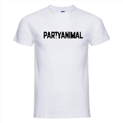 T-shirt Partyanimal | Festival | wit | Maat XS
