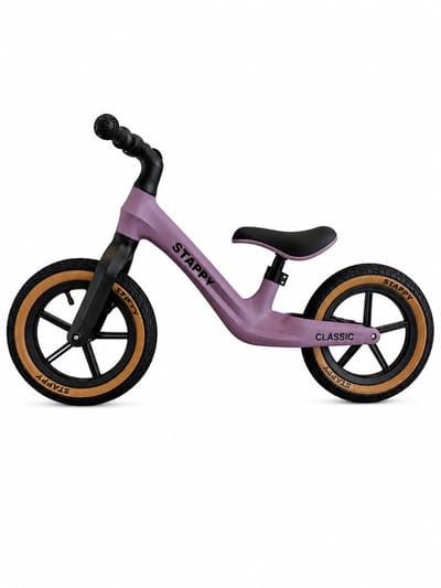 Stappy Classic Loopfiets Paars - 12 inch luchtbanden - vanaf 2 jaar - lichtgewicht 3 kg - verstelbare zadel