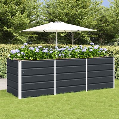 vidaXL - Plantenbak - Antraciet - 240 - x - 80 - x - 75 - cm - Staal