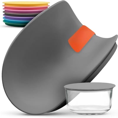 Famanu – 16cm grijs - flexibele deksel - vershouddeksel - onderzetter voor pannen en schalen - luchtdicht - lichtdicht - ruimtebesparend - duurzaam - magnetronbestendig - BPA-vrij -40°C tot +200°C