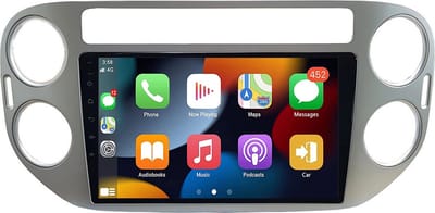 BG4U - Android Navigatie Radio geschikt voor VW Volkswagen Tiguan 2007-2016 met Apple Carplay en Android Auto Zilver/Grijs