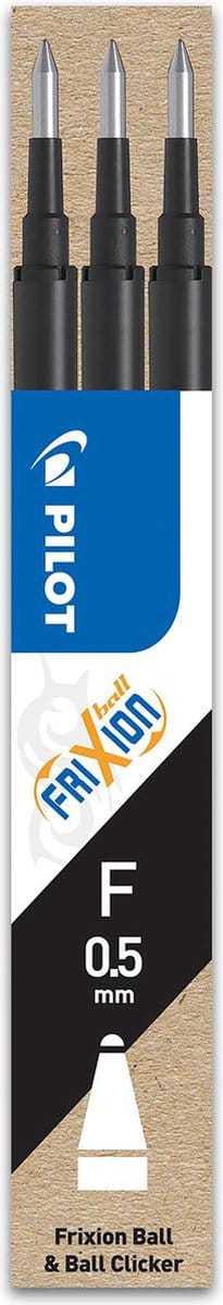 Set van 3 - Vulling FriXion Ball 0.5 - Zwart - Fijne penpunt