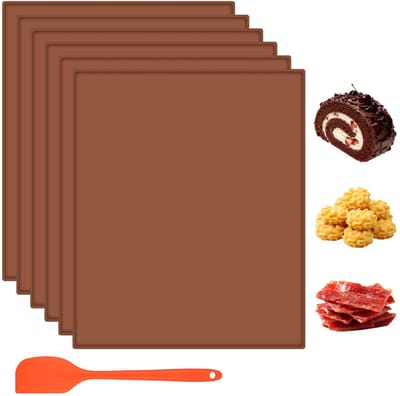 Bakmat, 31 x 26 cm duurzame bakmat voor bakplaat, siliconen dehydrator bladeren met siliconen schraper, siliconen mat met rand, Swiss Roll bakmat, droogfolie voor taartrollen