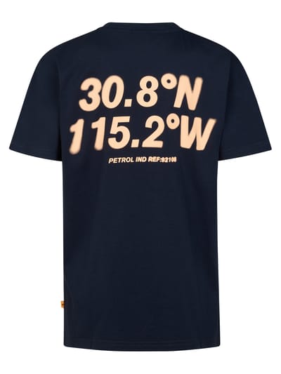 Petrol Industries - Jongens Bedrukt jersey T-shirt Roca - Blauw - Maat 152