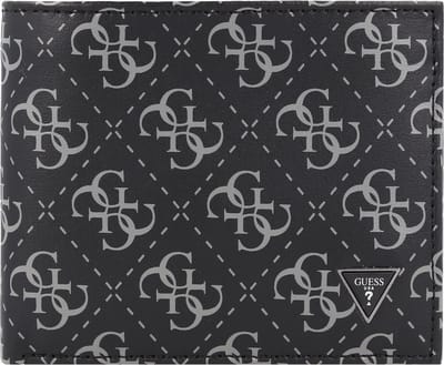 GUESS Leren portemonnee Mito Billfold Coin Wallet Dark Black zwart