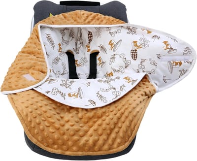 Wikkeldeken voor babyschaal en kinderwagen - winter babydeken van katoen, 3-12 maanden, konijn M