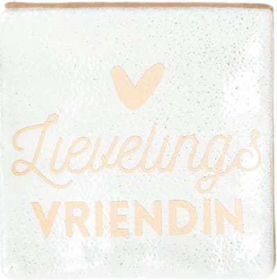 Lottea Tegeltje met tekst ´Lievelings vriendin - tegeltje, tegeltjes met tekst, tegeltjes met spreuken, vriendschap cadeau