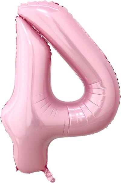Ballon met cijfers groot 101,6 cm - roze cijfer 4 - verjaardagsballon - feestelijke decoratie - ShopVlot
