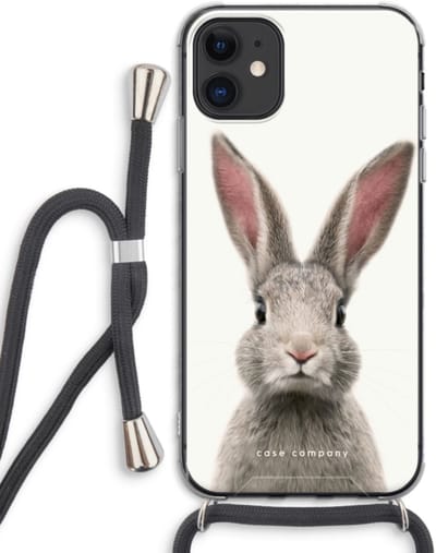 Case Company® - Hoesje met koord geschikt voor iPhone 11 hoesje met Koord - Daisy - Telefoonhoesje met Zwart Koord - Bescherming aan alle Kanten en Over de Schermrand