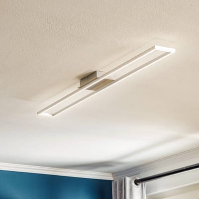 Briloner Lampen - LED plafondlamp, dimbaar, geheugenfunctie, 20 W, 3.000 K, mat nikkel aluminium