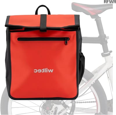 RFWR® Fietstas 22L – Waterbestendig, Ruime Bagagedrager Tas in Rood