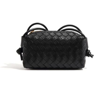 Nieuwe Reliëf Gevlochten Kleine Vierkante Tas Eén Schouder Crossbody Dames Tas 20--11-7 black