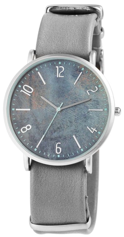 EXCELLANC Herenhorloge imitatieleer zilver van kleur, mineraalglas