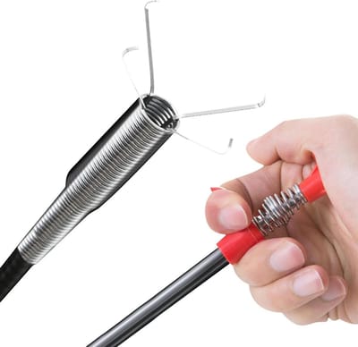 Afvoer Ontstopper - Drain Reiniger - Verstopping Verhelpen - Flexibele Vierklauw Grijper - Tot 3 Meter - Zwart