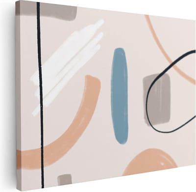 Artaza Canvas Schilderij Organisch Abstract - 40x30 cm - Klein - Muurdecoratie Woonkamer - Wanddecoratie Modern - Kamer Accessoires