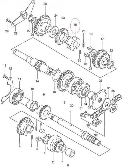 divers motoronderdeel voor suzuki 50 ts 24380-46510 nieuw