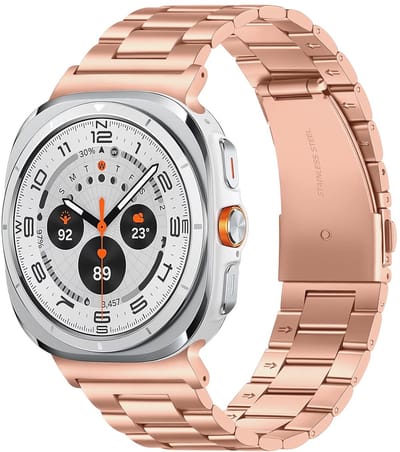 SBG RVS Schakel Bandje Geschikt voor Samsung Galaxy Watch Ultra / 2 - Roestvrij Staal Horlogebandje Rosé Goud