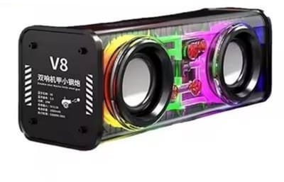 Fivesquare MechaDual RGB Speaker – Transparante Bluetooth Speaker met Dual 3W Stereo, Bass Boost & RGB Licht V8