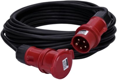 CEE Verlengkabel Sterkstroomkabel 25 meter 5-polig 16A 400V IP44 H07RN-F 5x1,5