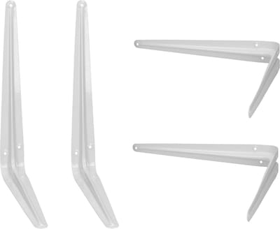 Plankdragers - 4x stuks - wit - metaal - 20 x 15 cm - plankensteun