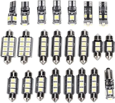 Universele Auto Interieur en Kentekenverlichting Set - 23x T10 SMD LED Lampen - 12V Wit (6500K)