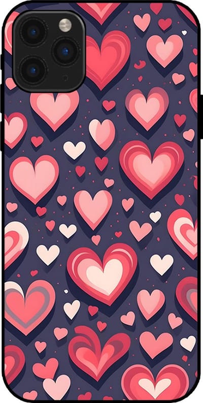 Smartphonica Telefoonhoesje Geschikt voor iPhone 11 Pro Max met Hartjes Opdruk - TPU Backcover Case With Heart Design geschikt voor iPhone 11 Pro Max
