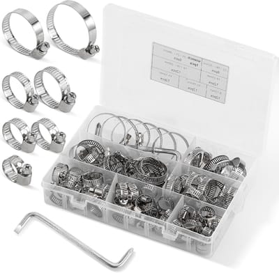 Complete Set van 72 Verstelbare Slangklemmen 6-38 mm met Schroevendraaier - Roestvrijstalen Klemmen voor Waterleidingen en Auto Slangen