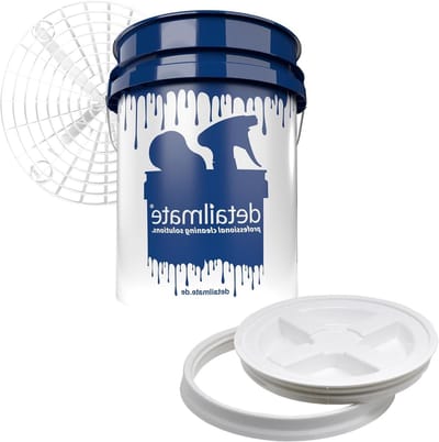 Autoreinigingsset Emmer - Wasemmer Set - Krasvrij Wassen - Met Grit Guard - 20 Liter - Wit