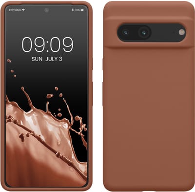 kwmobile telefoonhoesje geschikt voor Google Pixel 7 - Hoesje met siliconen coating - Smartphone case in Mokka